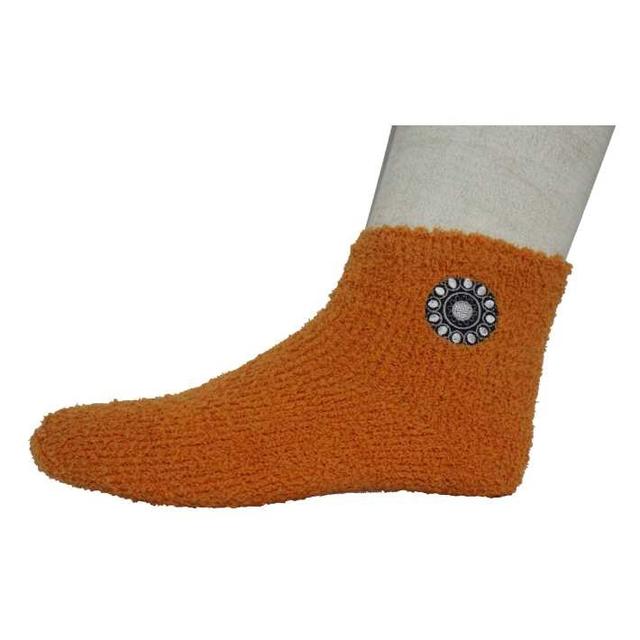 Dames soft sokken Zeeuwse knoop oranje/bruin