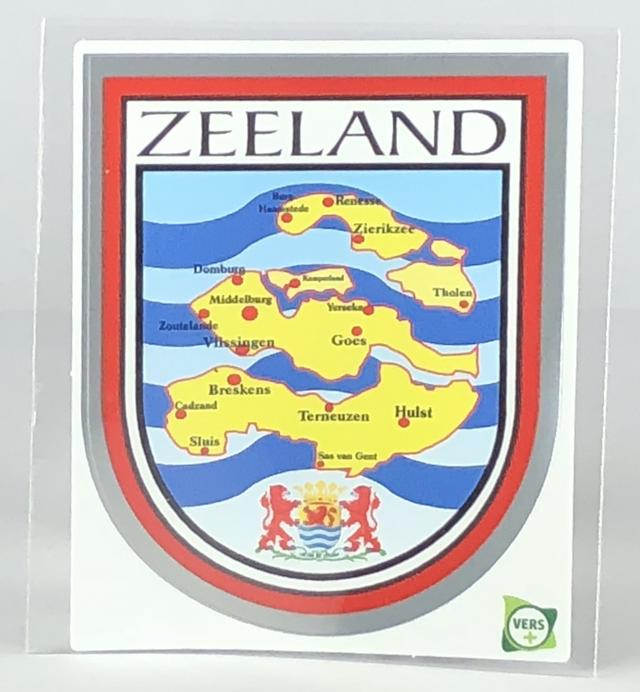 Spiegelglans sticker Zeeland Eilandvorm 67x77mm