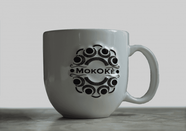 Belle Knoppe Mok wit/zwart  (MokOKè) 