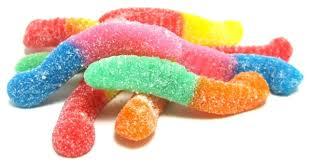 Veggie Zure neon mini wormpjes Candy Cups 