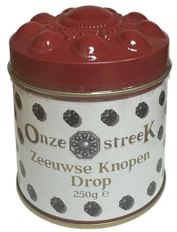 Bewaarblik Zeeuwse Knopendrop Onze streeK (bloedkoraal retro)