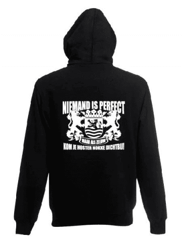 Hoddie Zip Niemand is perfect