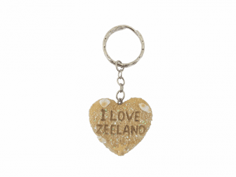 Sleutelhanger hart van zand I love ZEELAND