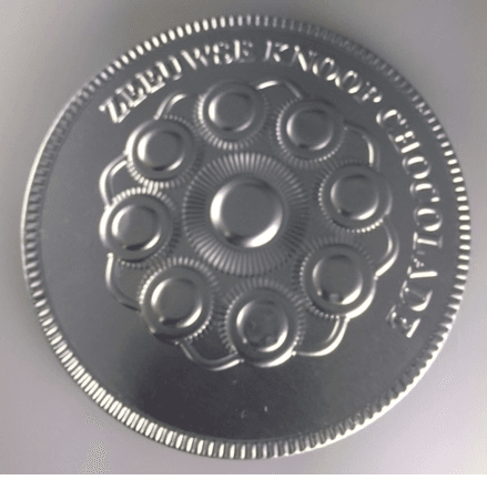 Chocolade medaillon Zeeuwse knoop/wapen zilver