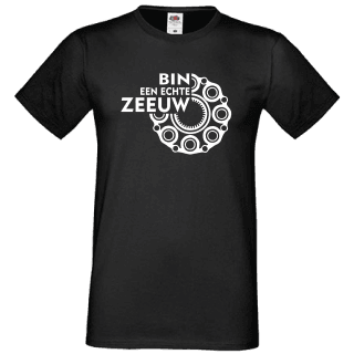 T-shirt zwart Bin un echte Zeeuw