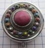 pillendoosje zeeuwse knop zwaar verzilverd multi colour emaille