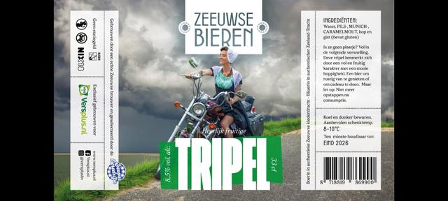 Zeeuwse Bieren Klederdracht motorfiets  tripel 8.5% vol. alc.