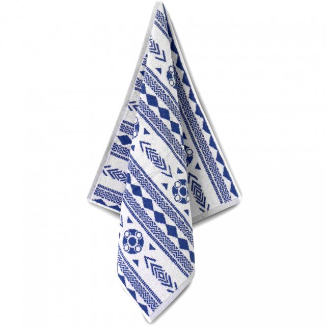 Hand/keuken doek Zeeuws schortenbont BLAUW Proenk