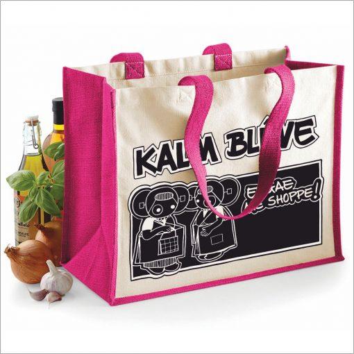 Tas jute rose Kalm Bluve