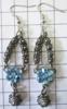 Zeeuwse knopjes oorbellen lang,blauwe swarovski