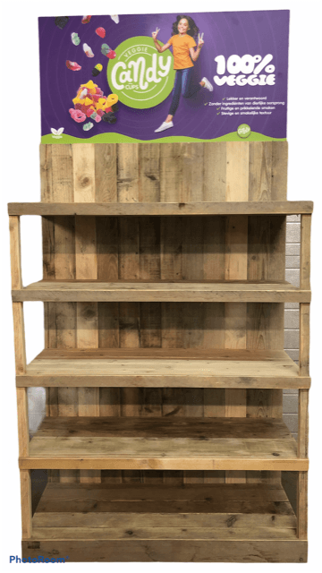 Display meubel hout Veggie Candy Cups (borg)