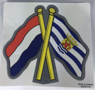 Spiegelglans sticker kruis vlaggen