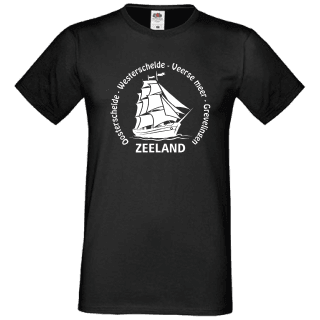 T-shirt zwart Zeeland boot