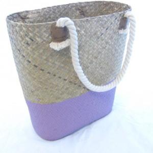 Strandtas paars groot 41*20*40/69 cm