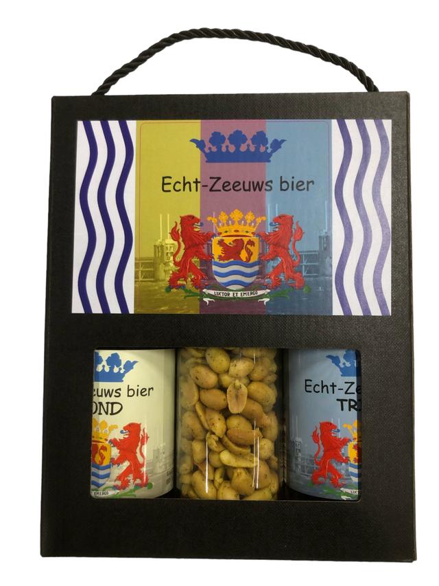 Geschenkdoos zwart (3 fles) PINDA Echt-Zeeuws bier