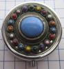 pillendoosje zeeuwse knop zwaar verzilverd multi colour emaille