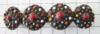 Haarspeld 6 cm met 4 zeeuwse knoppen multicolour emaille, zwaar verzilverd