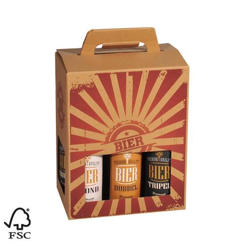  Bierdoos 6-fles Retro FSC MIX draagmodel (2x3 fles)