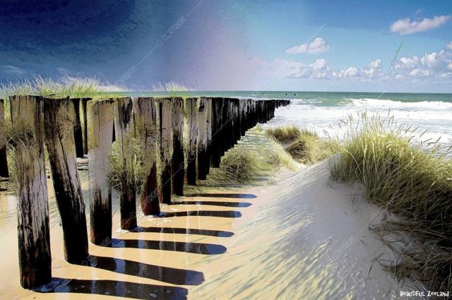 Fotoplaat Zeeuwse kust aluminium