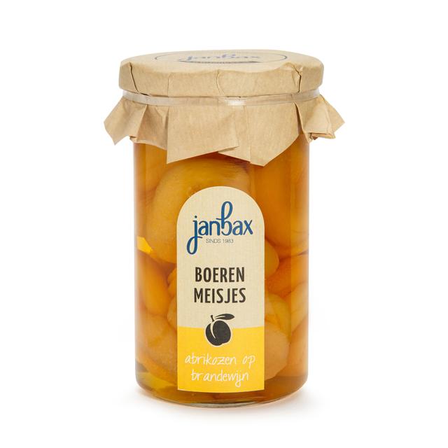 JanBax boerenmeisjes (abrikozen) op brandewijn 9%