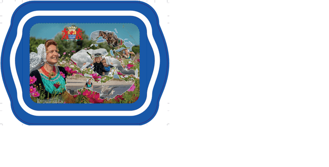 Dienblad Boerin Beverlandse klederdracht & contouren Zeeland