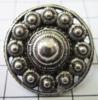 Zeeuwse knop broche, rond met rand, 27 mm doorsnede