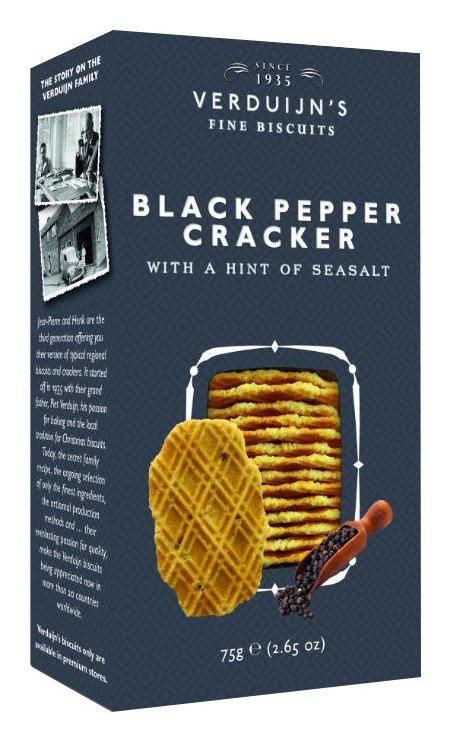 Crackers zwarte peper, zwart doosje