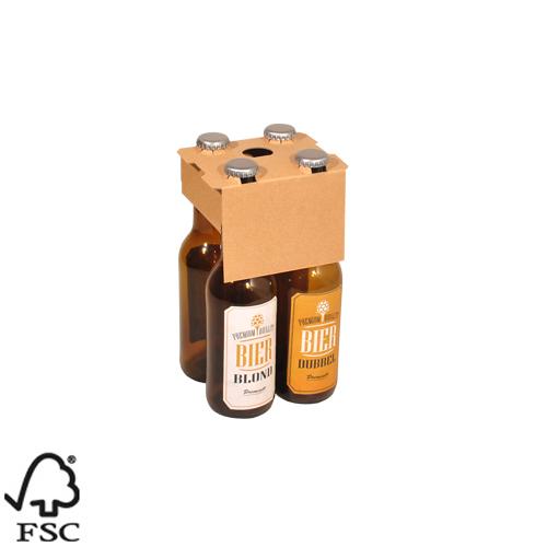 Bierclip 4-fles Naturel Longneck  FSC MIX 