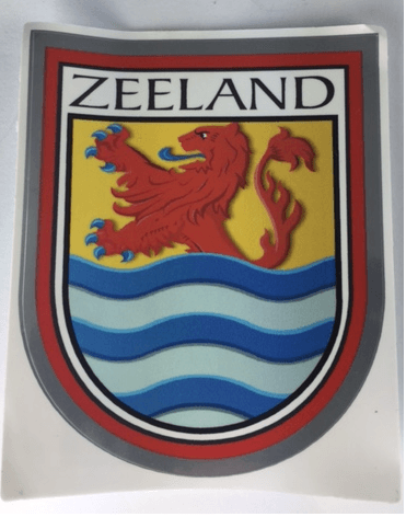 Spiegelglans sticker wapen Zeeland 67x77mm 