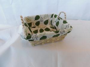 Mand rechthoek met stof fruitprint 24*19*8 cm
