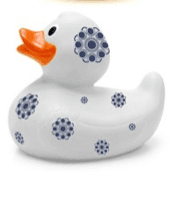 Badeendje wit-blauwe Zeeuwse knoopjes 