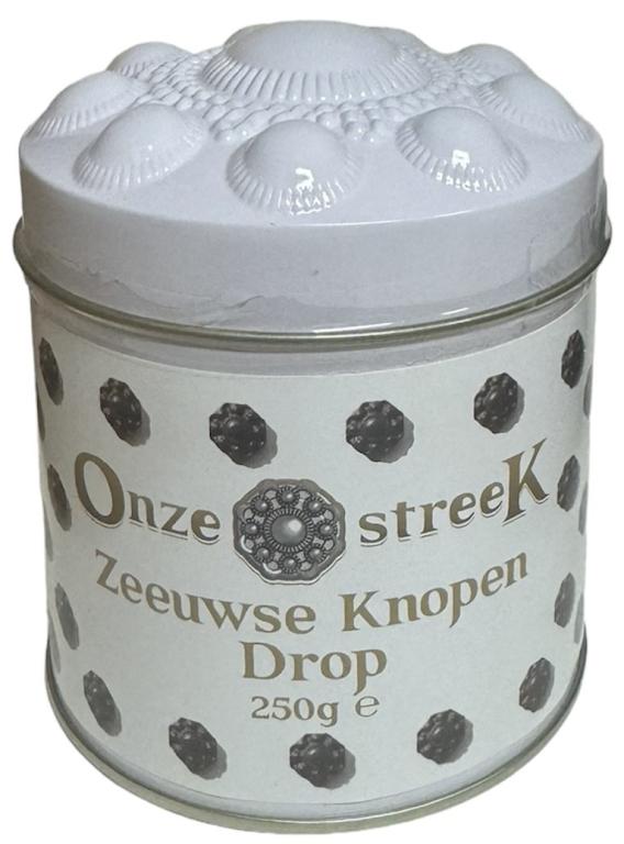 Bewaarblik Zeeuwse Knopendrop Onze streeK (Wit)
