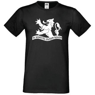 T-shirt zwart k worstel en kom boven