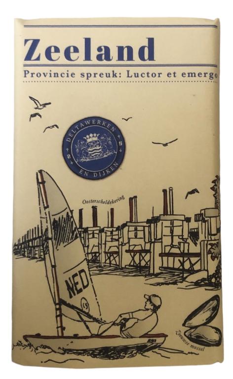 Zeeuwse wikkel chocoladereep ZEELAND MET ZEILBOOT