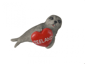 Magneet zeehond met rood hart ZEELAND