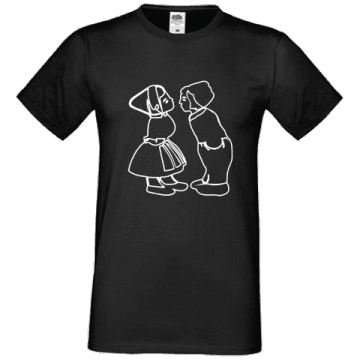 T-shirt zwart Boer en boerin