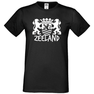 T-shirt zwart Zeeland leeuw