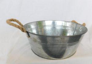 Schaal zink jute hengsels 29*29*11,5 cm