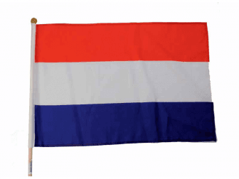 Vlag Holland + stok 45x30cm