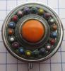 pillendoosje zeeuwse knop zwaar verzilverd multi colour emaille