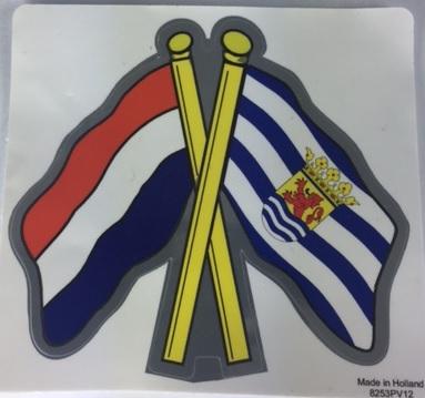 Spiegelglans sticker kruis vlaggen