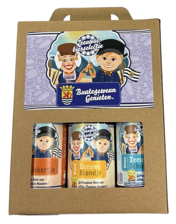 Geschenkverpakking (3 fles) Zeeuwse Bierselectie Buutegeweun genieten