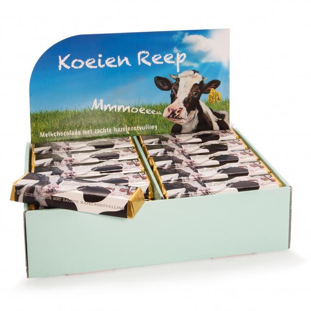 JanBax boerderij lekkernij koeienreep chocolade [displaydoos]