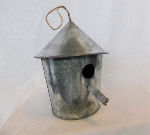 Vogelhuisje jute ophangkoord 12x12x24 cm