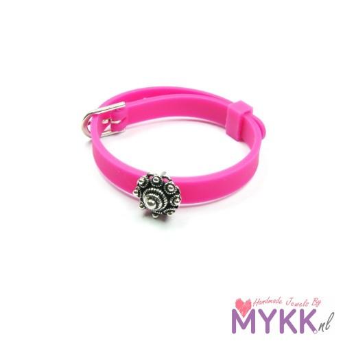 Zeeuwse knop kinderarmbandje fuchsia