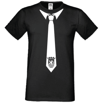 T-shirt zwart Stropdas Zeeuws wapen