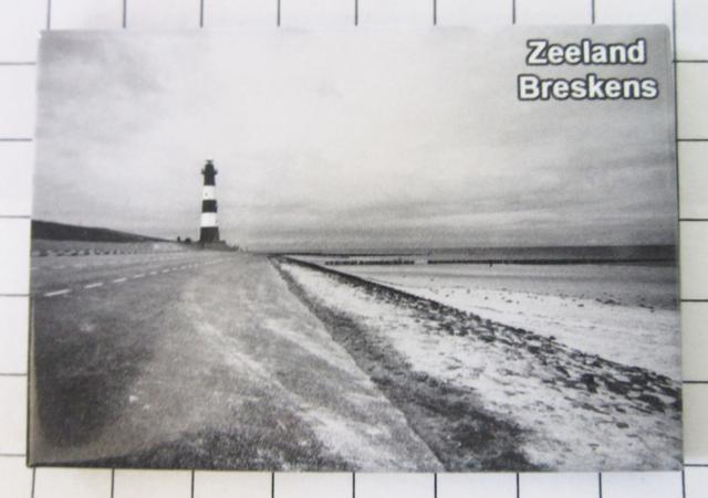 koelkastmagneet zeedijk Breskens zwart wit