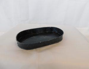 Plateau zwart zink ovaal 22.5*12.5*3 cm