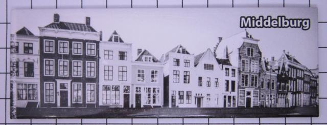 koelkastmagneet Middelburg gevels zwart wit