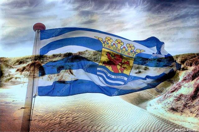Fotoplaat Zeeuwse vlag en duinen aluminium